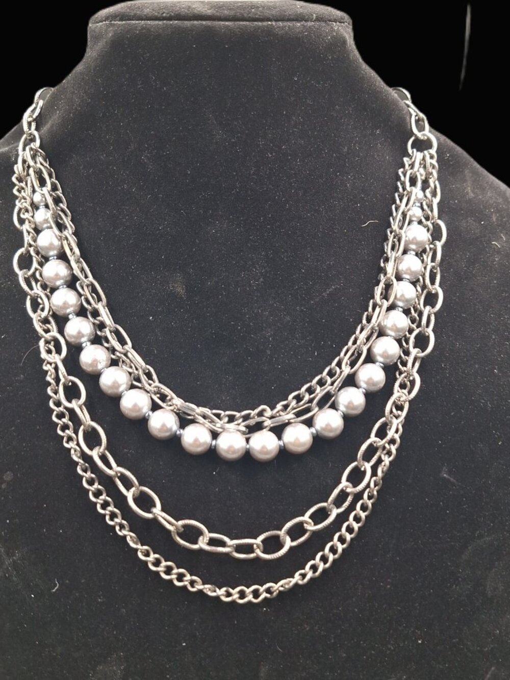 Multi Stranded Layered necklace 16" - Picture 2 of 4